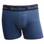 Boxer MadBox Εφαρμοστό Μονόχρωμο Μπλε  Με Εξωτερικό Λάστιχο Modal