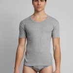 Φανέλα Ανδρική Κοντομάνικη Γκρι Με  Ανοιχτό Λαιμό