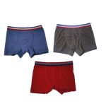 Boxer Παιδικό Μονόχρωμο Εφαρμοστό  Βαμβακερό 3 Τεμάχια