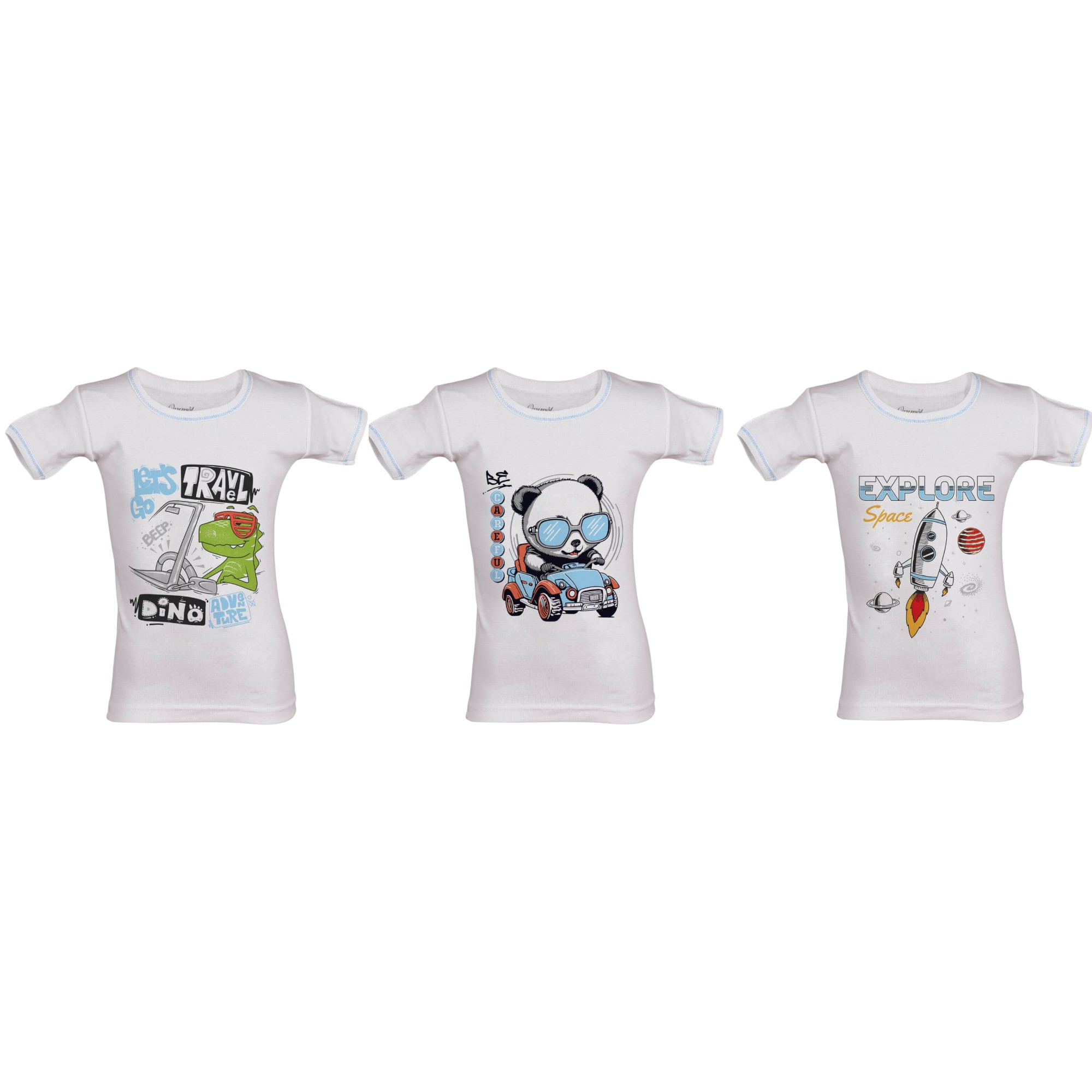 set-fanelaki-konto-maniki-onurel-vamvakero-agori Φανελάκι Για Αγόρι Κοντό Μανίκι  3 τεμάχια Σε διάφορα σχέδια - Image 1