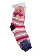 Γυναικεία καλτσοπαντόφλα Με Χνουδωτή Επένδυση Αντιολισθητικές  Ριγέ  Ροζ   Με σχέδιο Φλαμιγκο 36-41