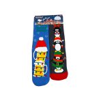 Γυναικείες Βαμβακερές Χριστουγεννιάτικες Κάλτσες Σετ 2 Ζευγάρια Μακριές Πιγκουίνοι Και Χριστουγεννιάτικη Μπύρα - Image 2