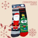 Γυναικείες  Βαμβακερές Χριστουγεννιάτικες Κάλτσες Σετ 2 Ζευγάρια Μακριές 'Αγιος Βασίλης και Δέντρο