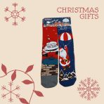 Γυναικείες  Βαμβακερές Χριστουγεννιάτικες Κάλτσες Σετ 2 Ζευγάρια Μακριές 'Αγιοι Βασίληδες
